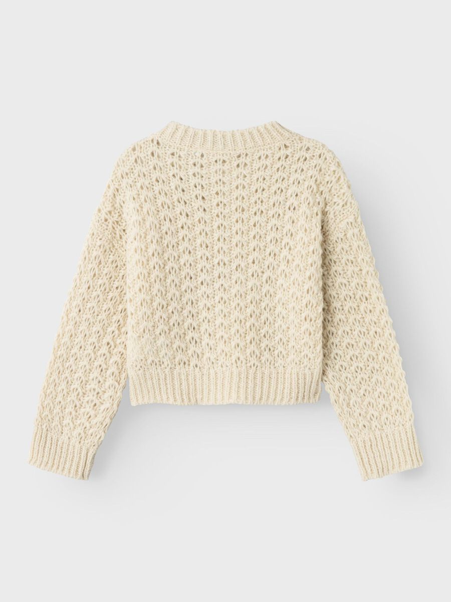 LANGE MOUWEN GEBREIDE TRUI