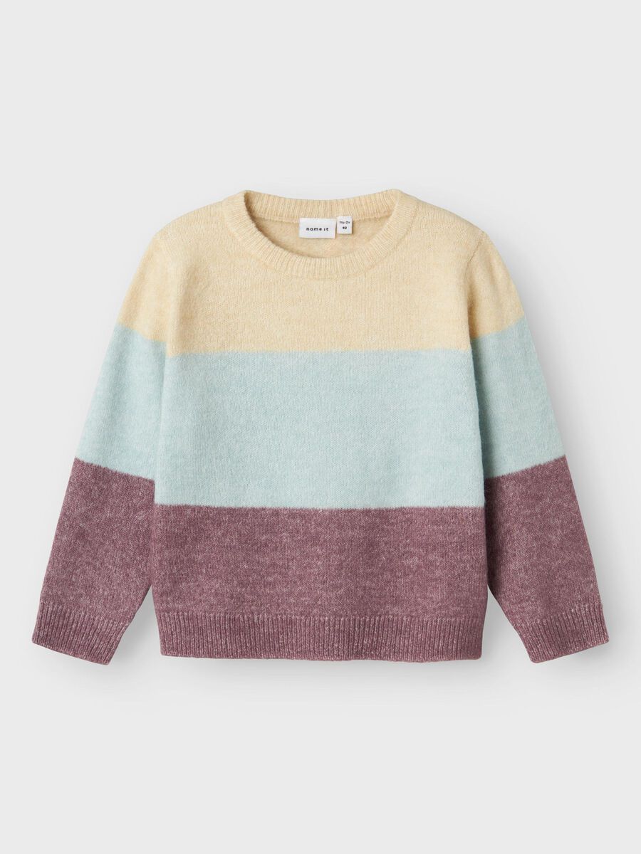 LANGE MOUWEN GEBREIDE TRUI