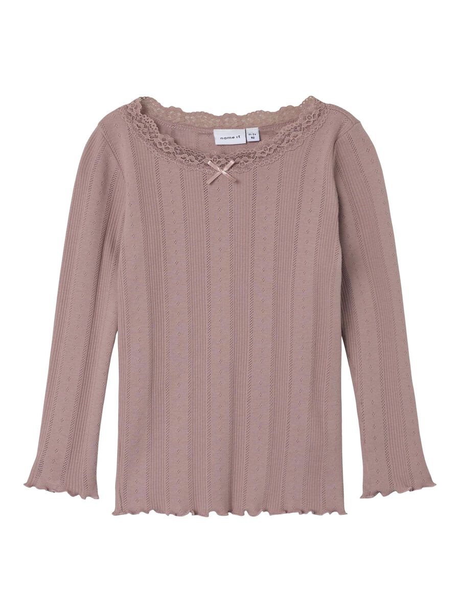 SLIM FIT TOP MET LANGE MOUWEN