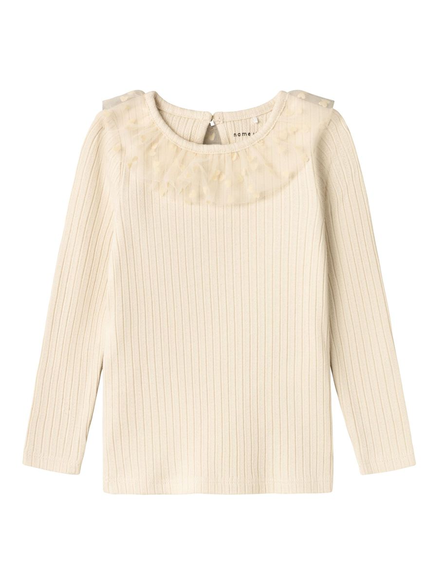 SLIM FIT TOP MET LANGE MOUWEN