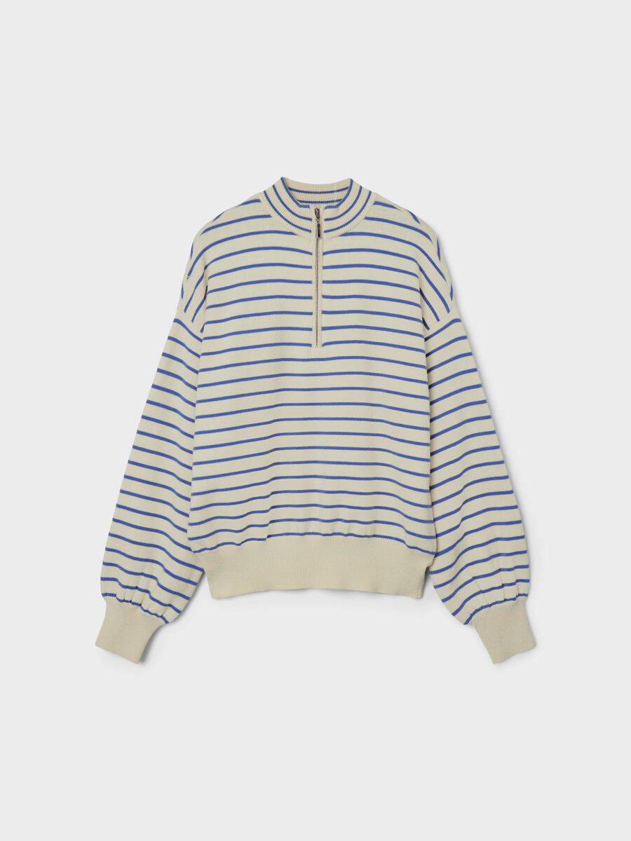 GESTREEPT HALVE RITS GEBREIDE TRUI