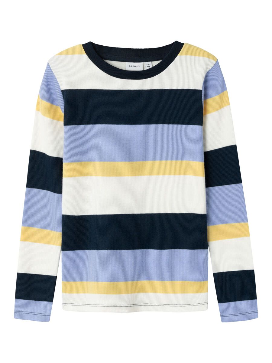 GESTREEPT TOP MET LANGE MOUWEN