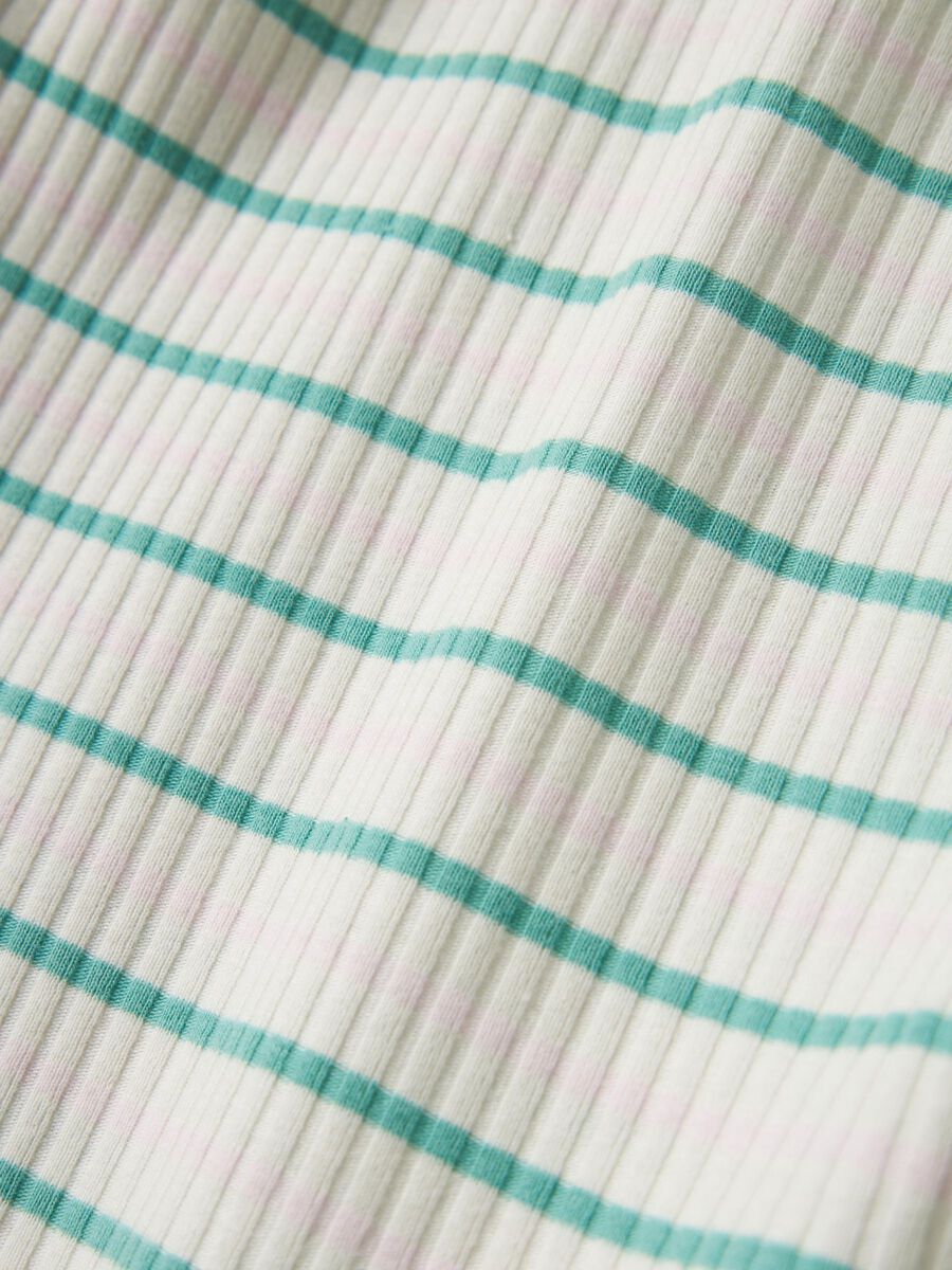 GESTREEPT TOP MET LANGE MOUWEN