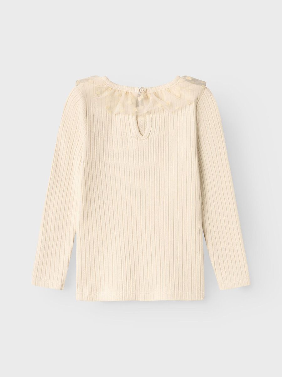 SLIM FIT TOP MET LANGE MOUWEN