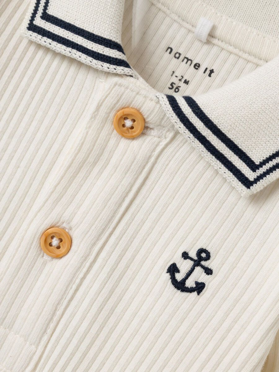 LANGE MOUWEN POLO ROMPER