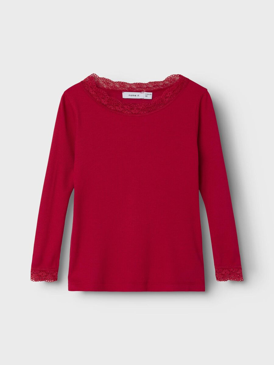 SLIM FIT TOP MET LANGE MOUWEN