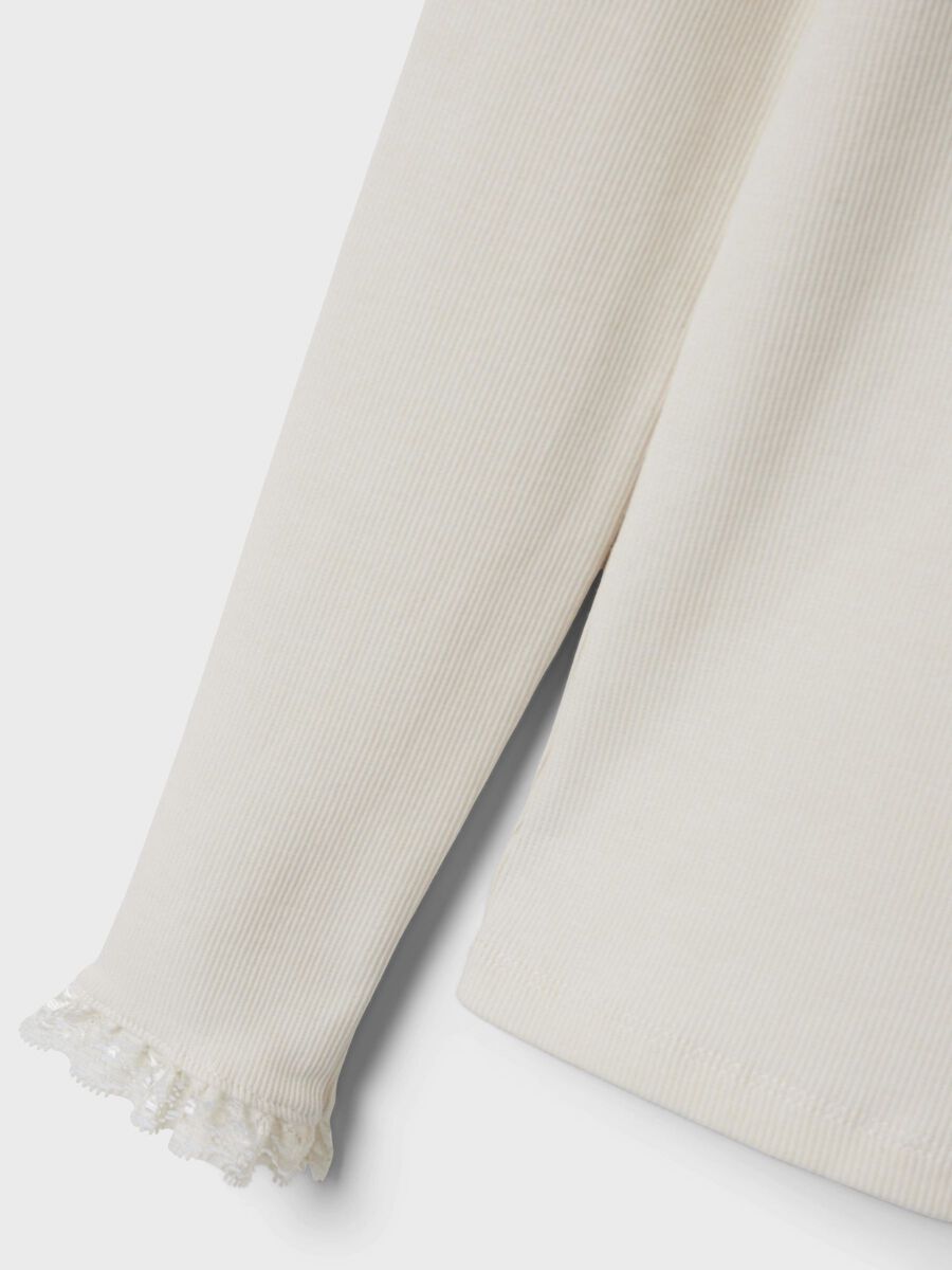 SLIM FIT TOP MET LANGE MOUWEN