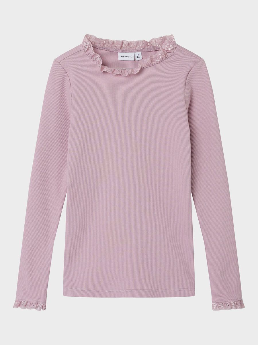 SLIM FIT TOP MET LANGE MOUWEN