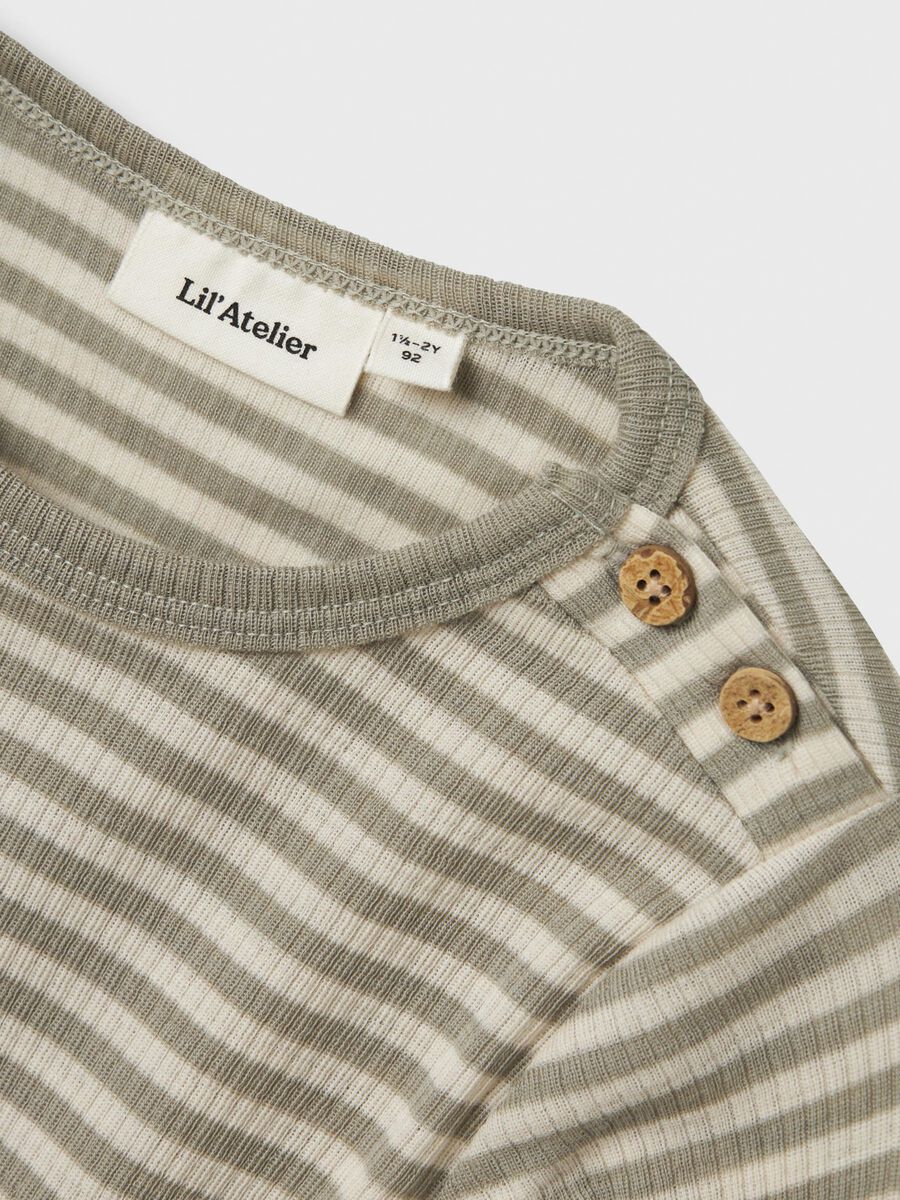 MERINOWOL TOP MET LANGE MOUWEN