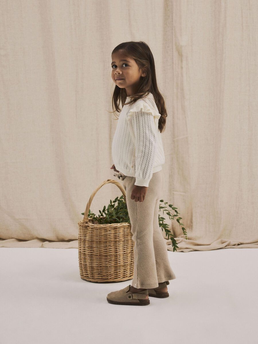 LANGE MOUWEN GEBREIDE TRUI