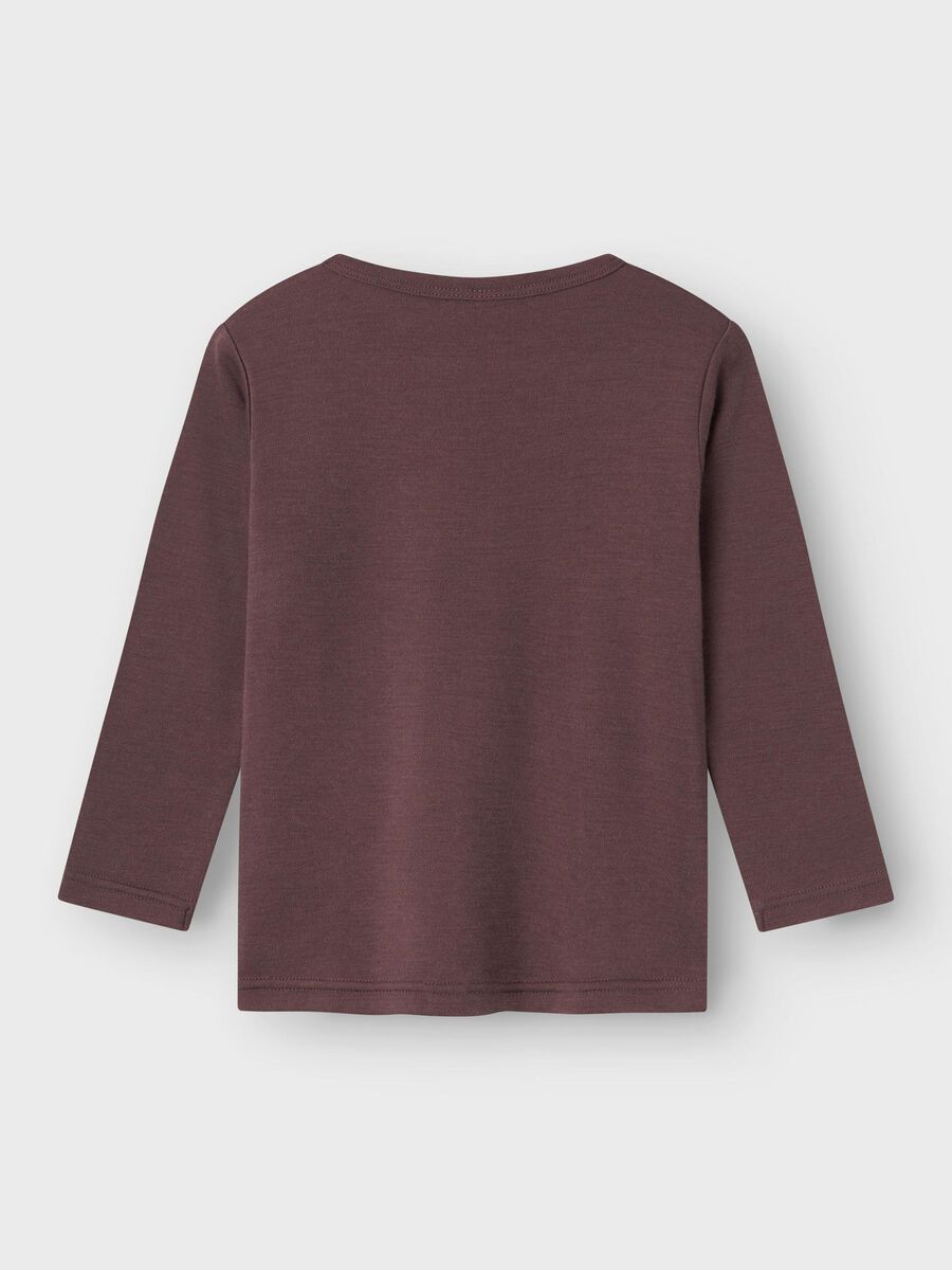 MERINOWOL TOP MET LANGE MOUWEN