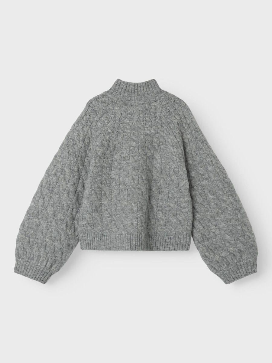 LANGE MOUWEN GEBREIDE TRUI