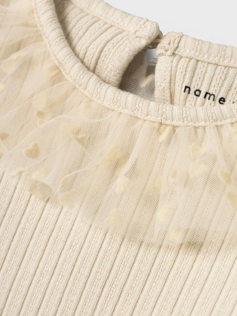 SLIM FIT TOP MET LANGE MOUWEN