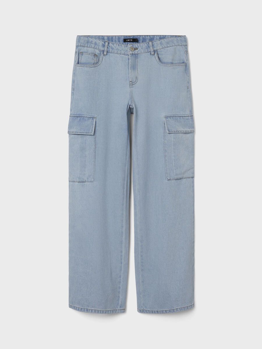 LOW-WAIST WIDE-LEG CARGO JEANS