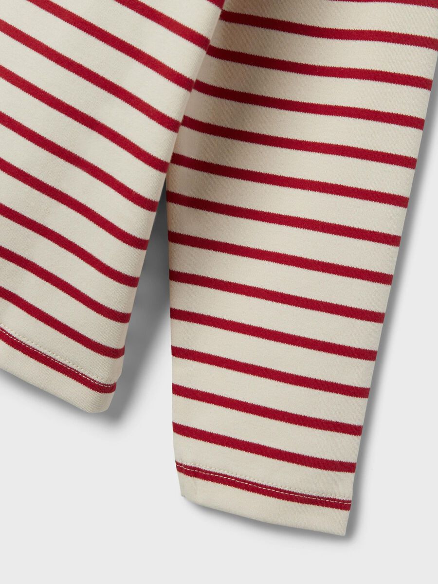 GESTREEPT TOP MET LANGE MOUWEN