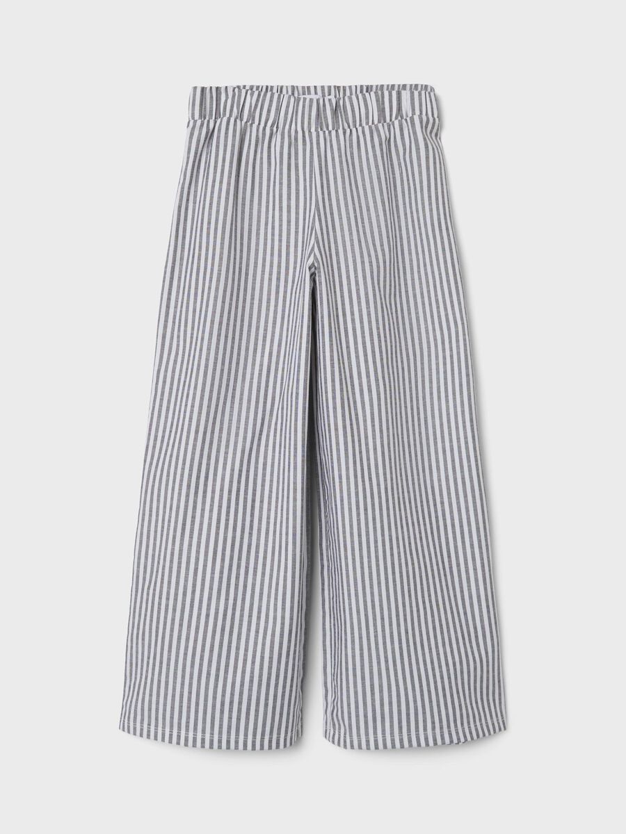 GESTREEPTE WIDE LEG BROEK