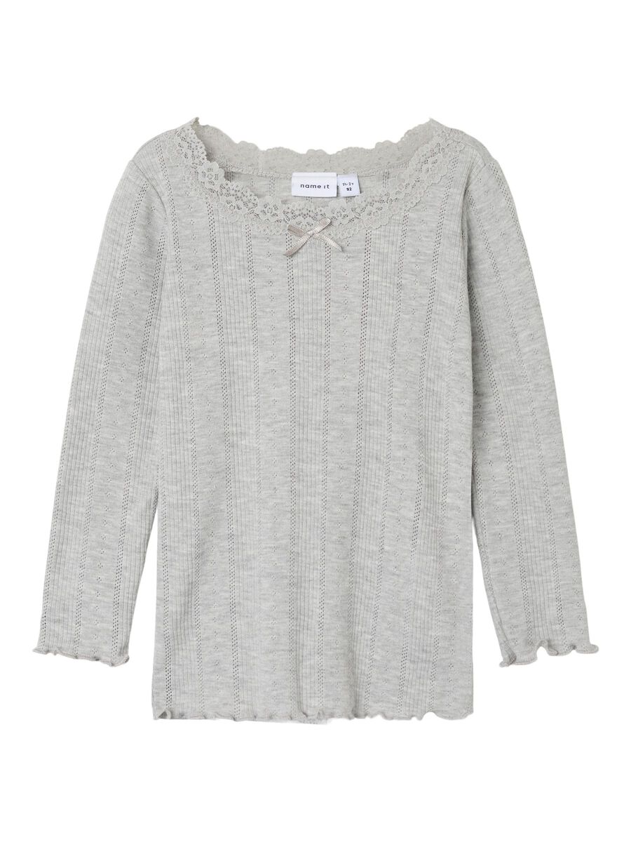 SLIM FIT TOP MET LANGE MOUWEN