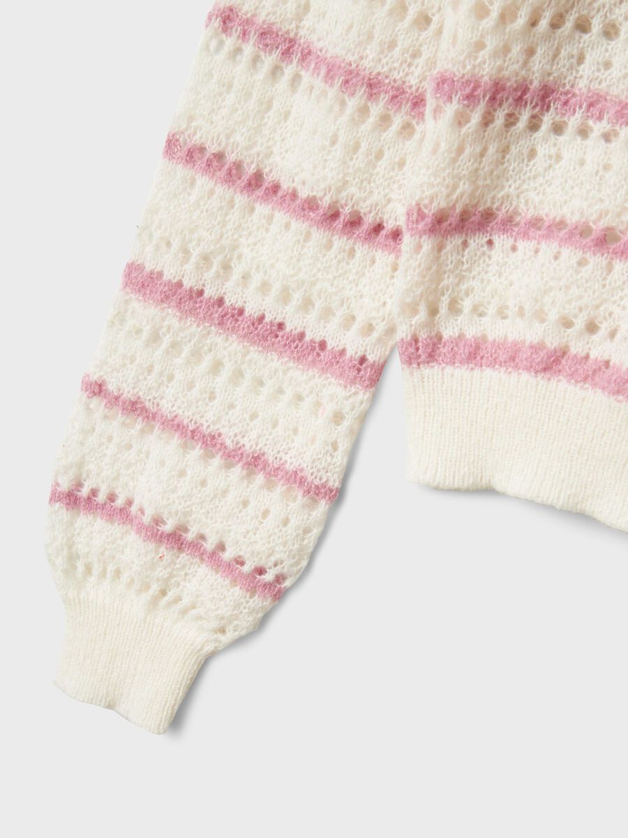 LANGE MOUWEN GEBREIDE TRUI