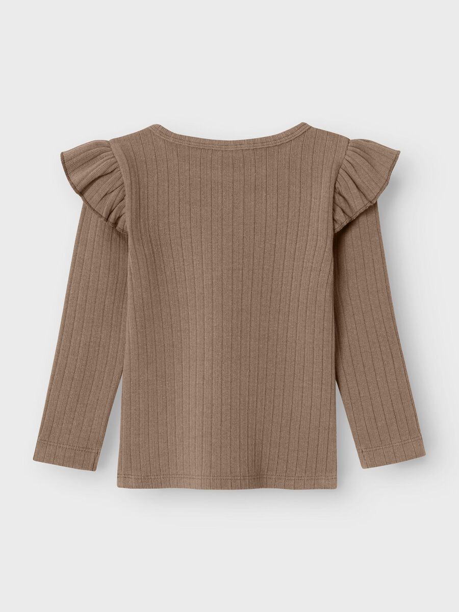 SLIM FIT TOP MET LANGE MOUWEN