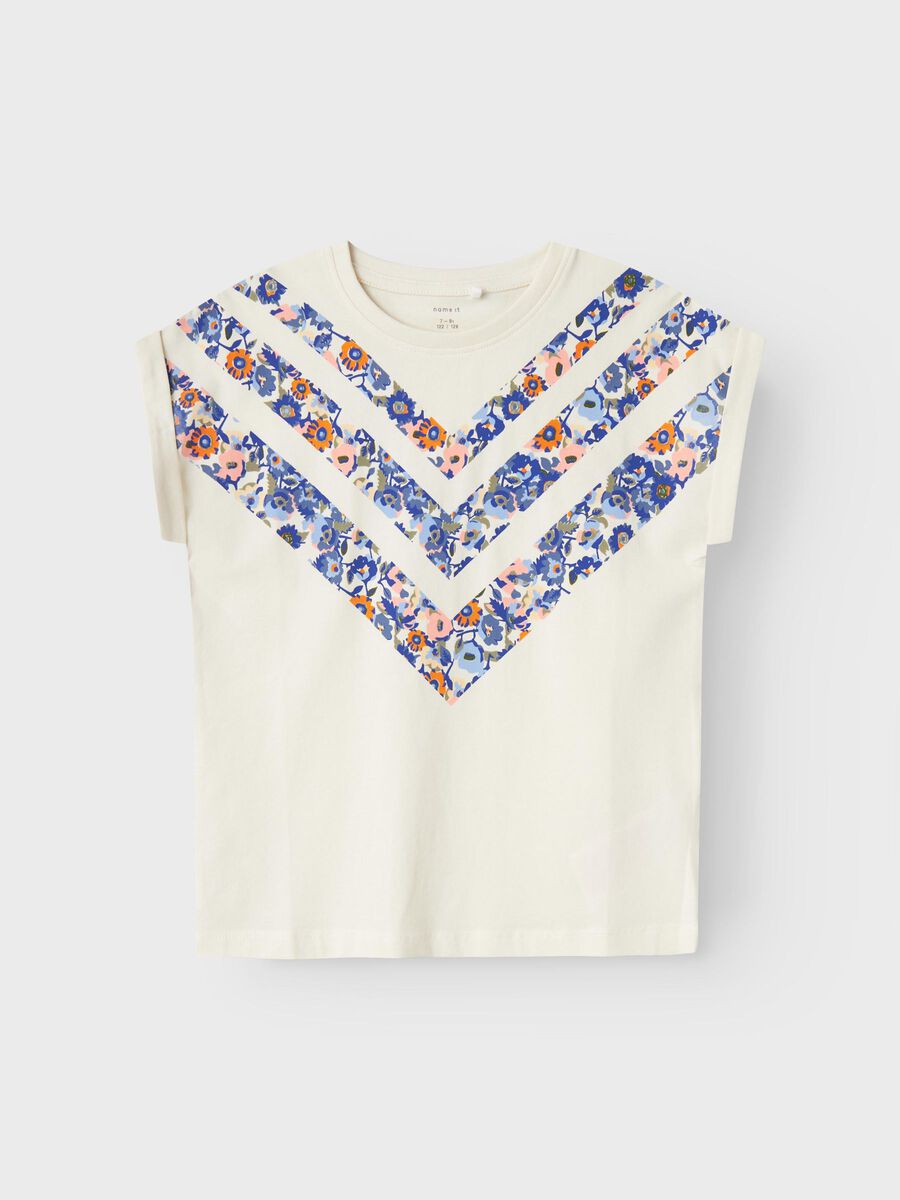 PRINT TOP MET KORTE MOUWEN
