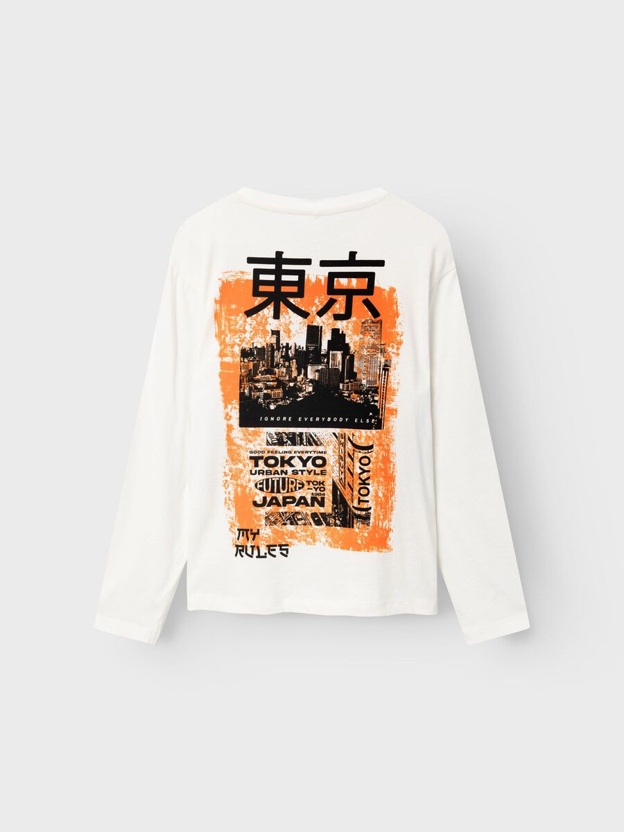 LOOSE-FIT TOP MET LANGE MOUWEN