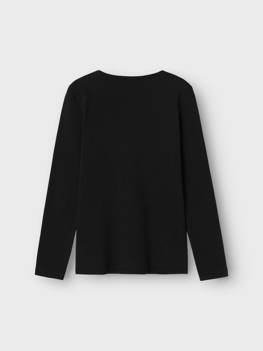 SLIM FIT TOP MET LANGE MOUWEN