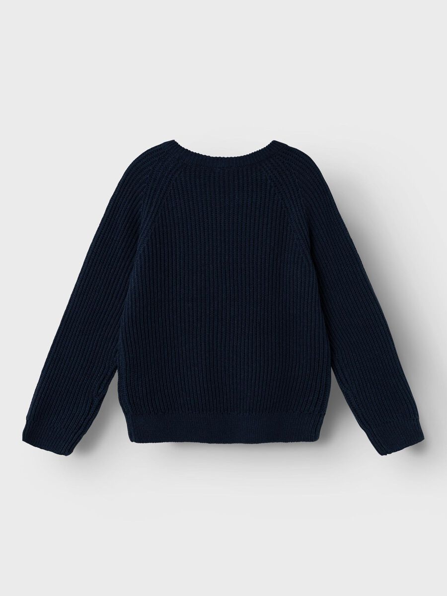 LANGE MOUWEN GEBREIDE TRUI