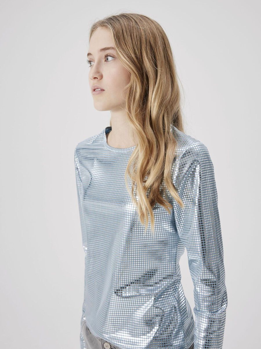 SHINY TOP MET LANGE MOUWEN