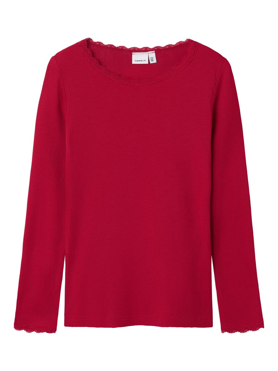 SLIM FIT TOP MET LANGE MOUWEN