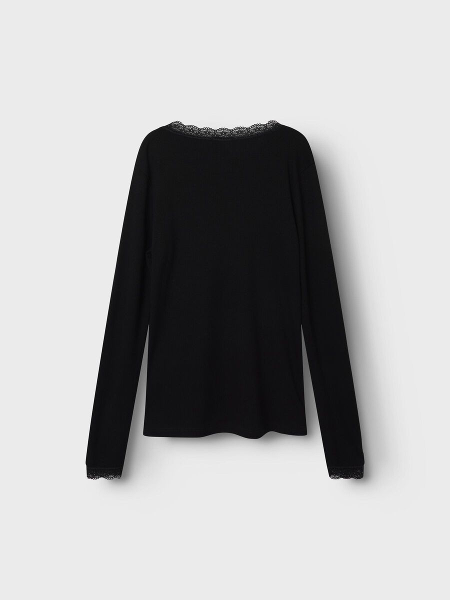 SLIM FIT TOP MET LANGE MOUWEN