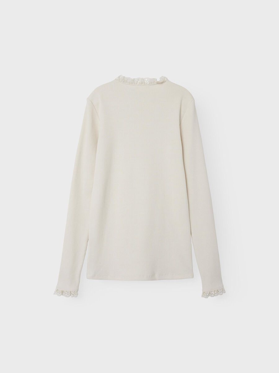 SLIM FIT TOP MET LANGE MOUWEN