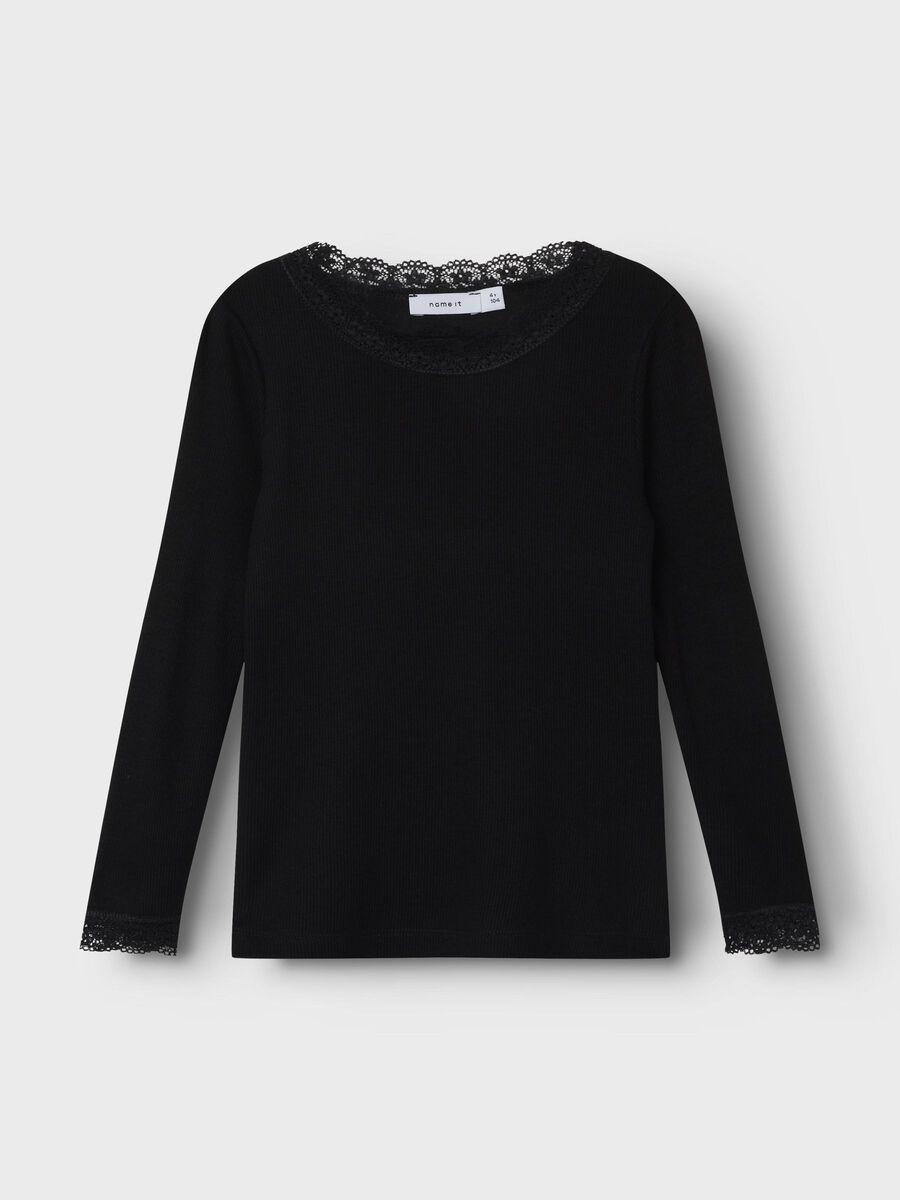 SLIM FIT TOP MET LANGE MOUWEN