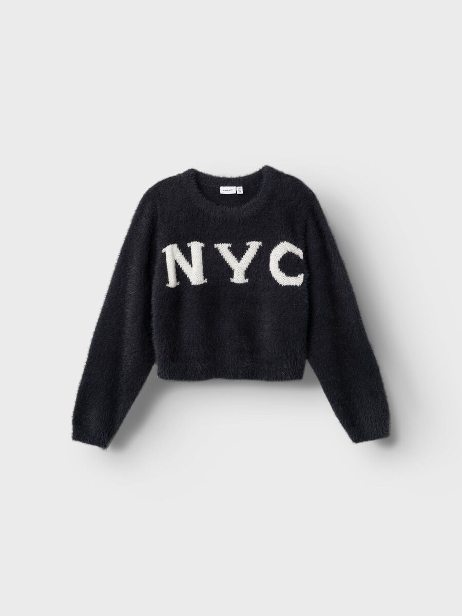 LANGE MOUWEN GEBREIDE TRUI