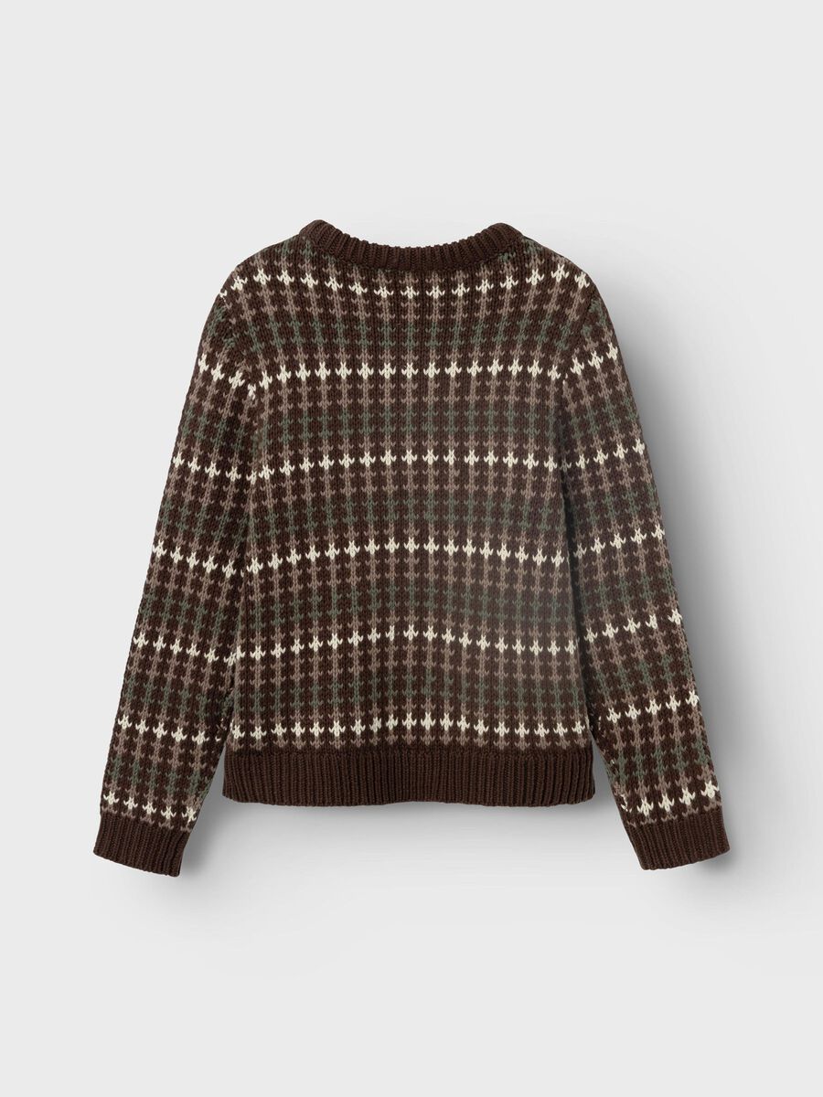 LANGE MOUWEN GEBREIDE TRUI