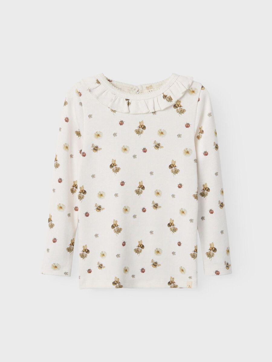 SLIM FIT TOP MET LANGE MOUWEN