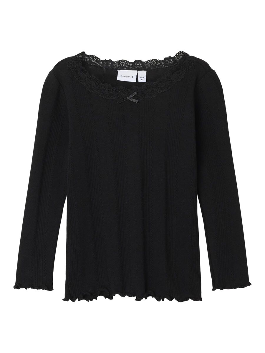 SLIM FIT TOP MET LANGE MOUWEN