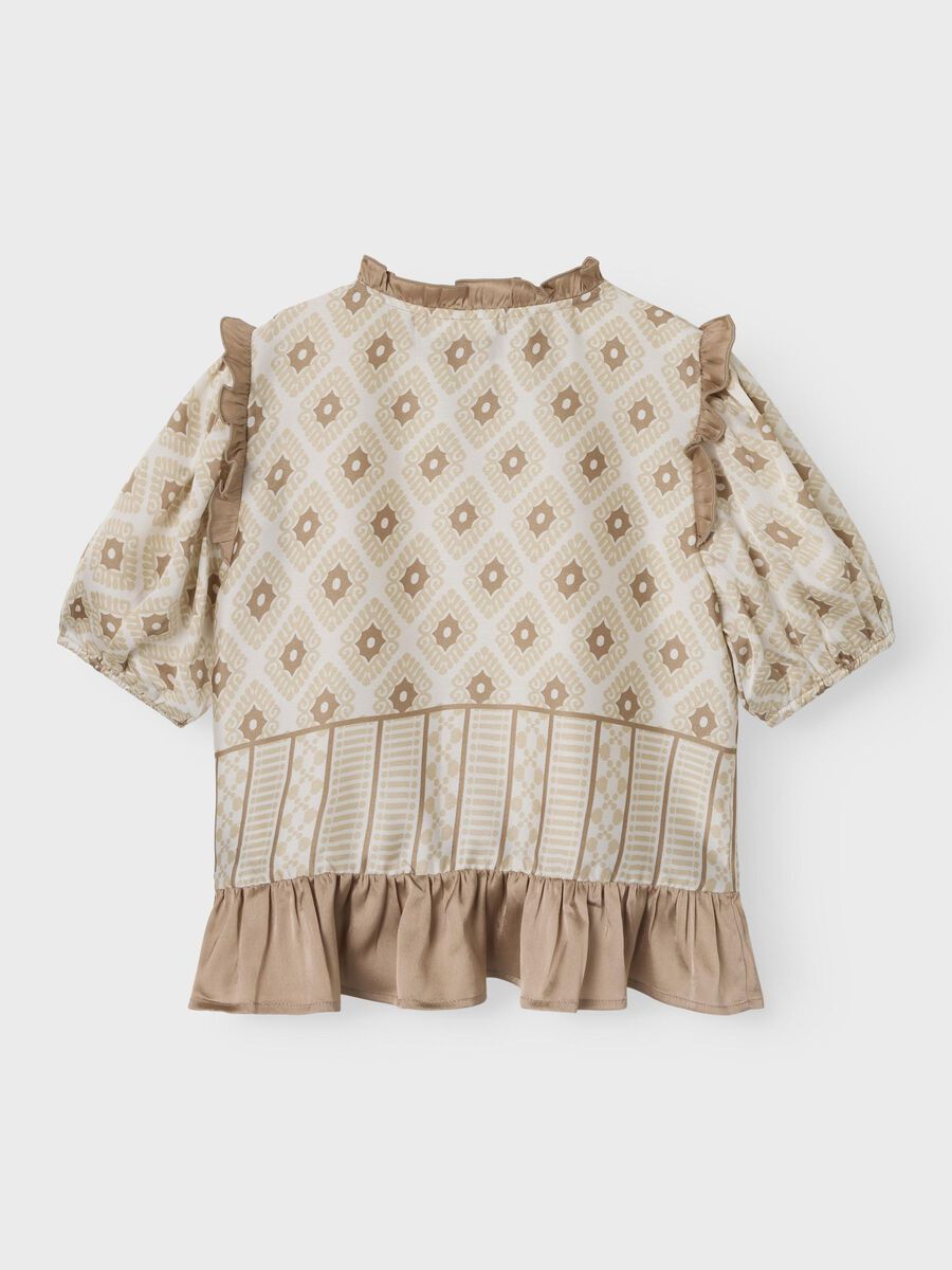 PRINT TOP MET KORTE MOUWEN