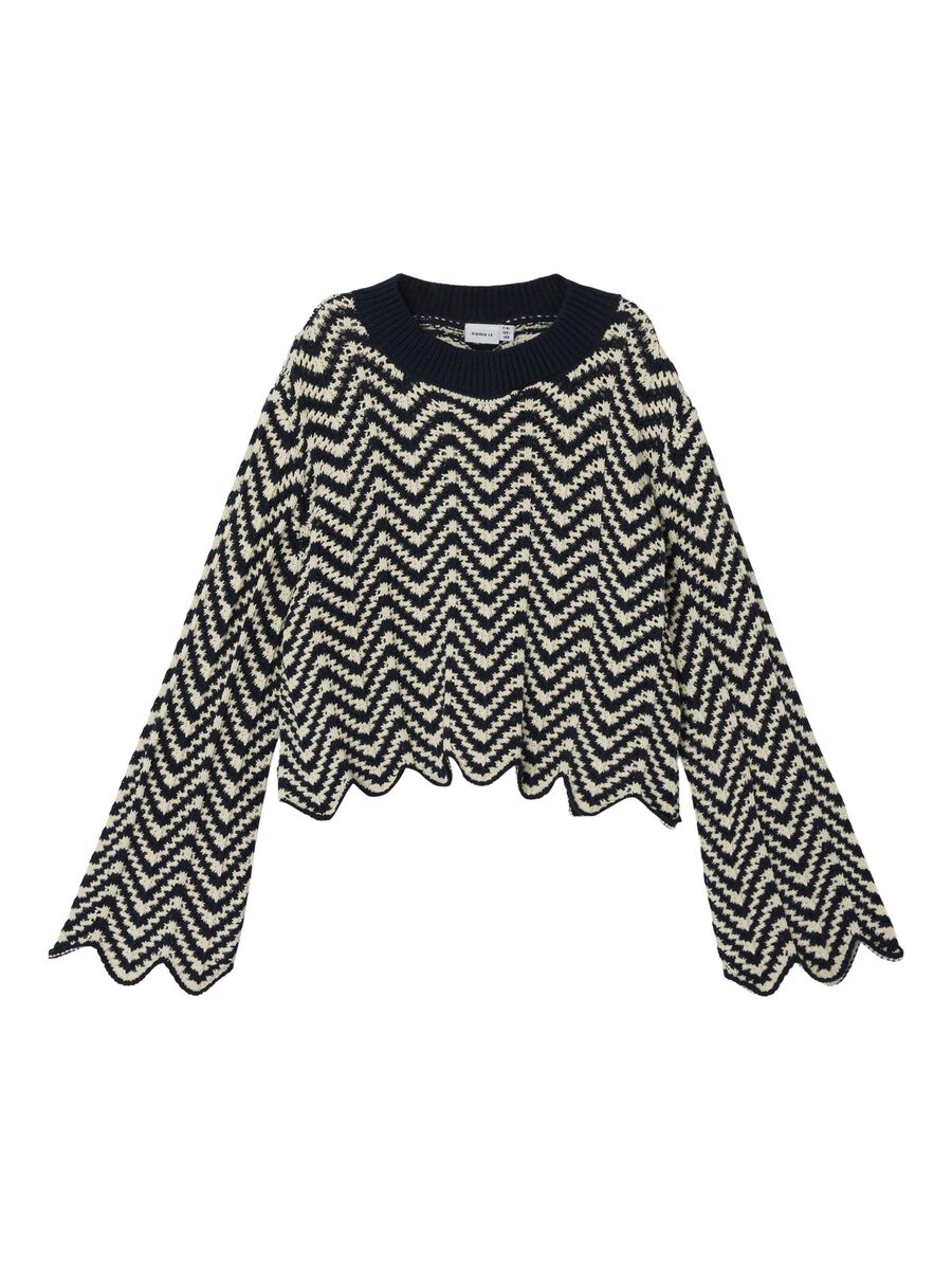 GESTREEPT GEBREIDE TRUI