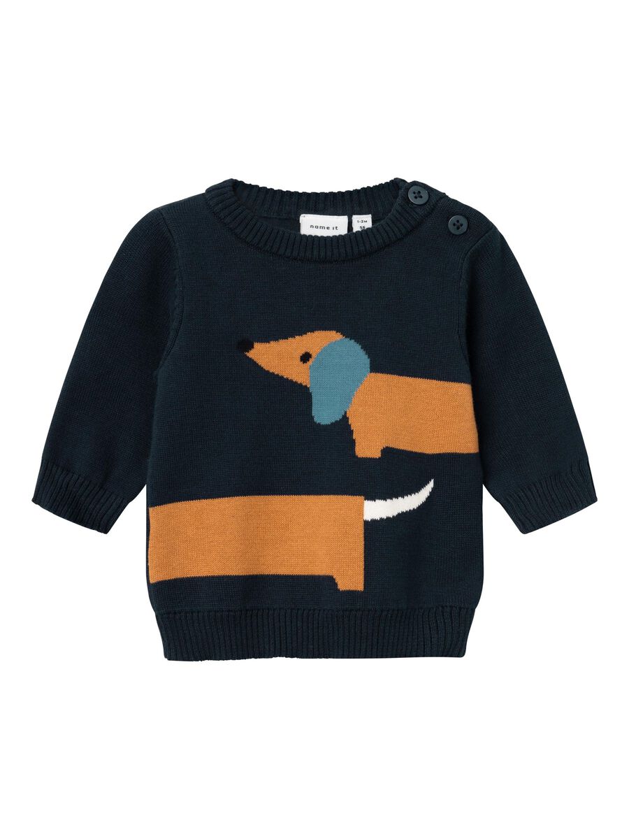 LANGE MOUWEN GEBREIDE TRUI