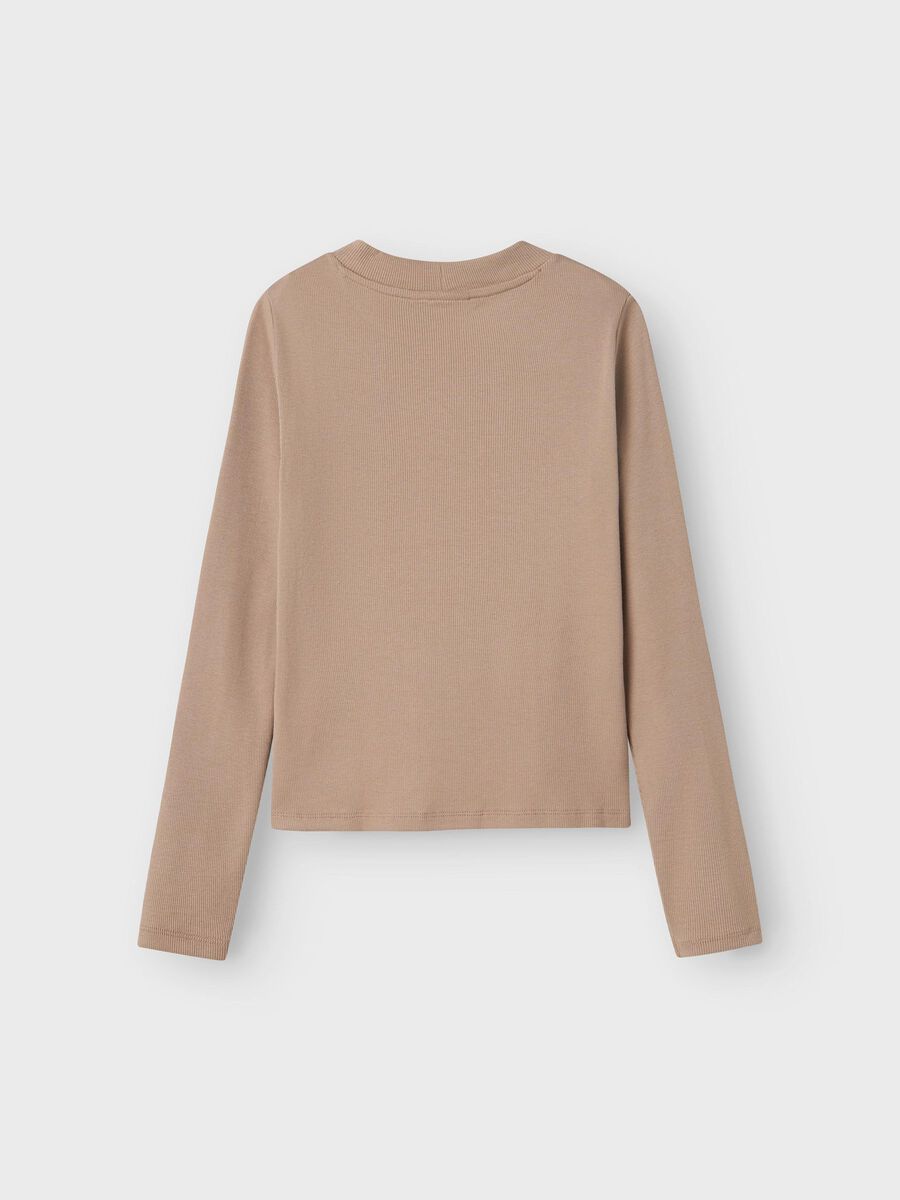 SLIM FIT TOP MET LANGE MOUWEN