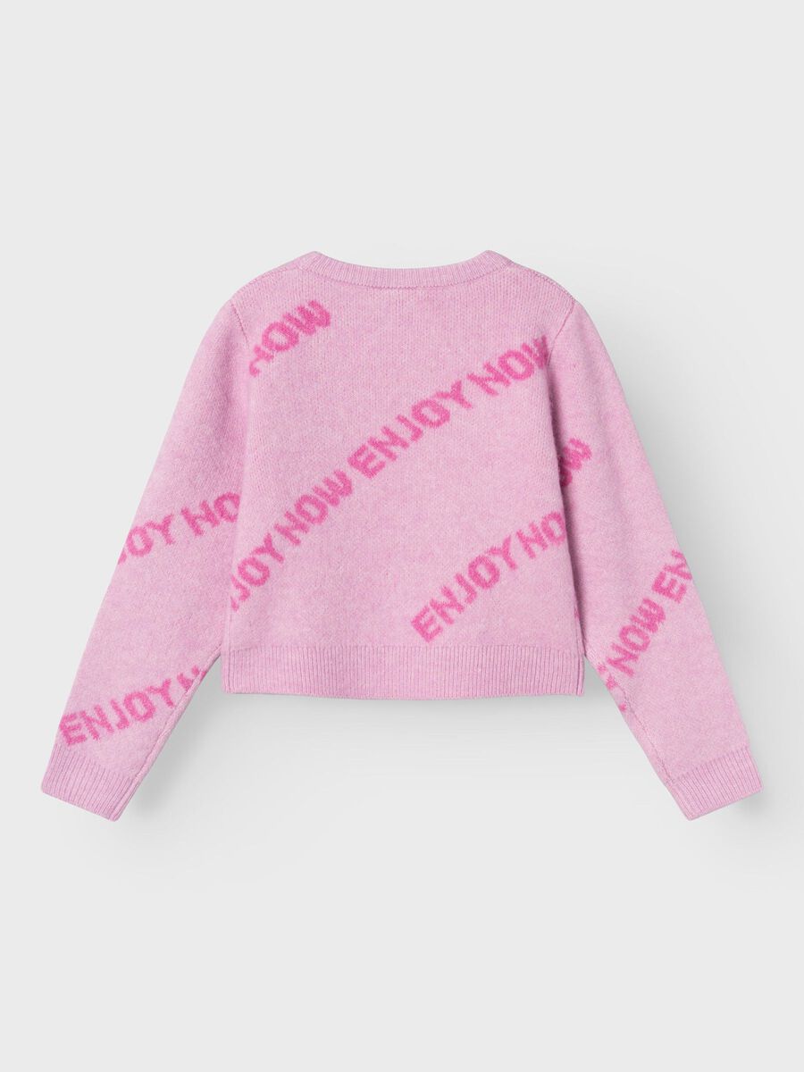 LANGE MOUWEN GEBREIDE TRUI