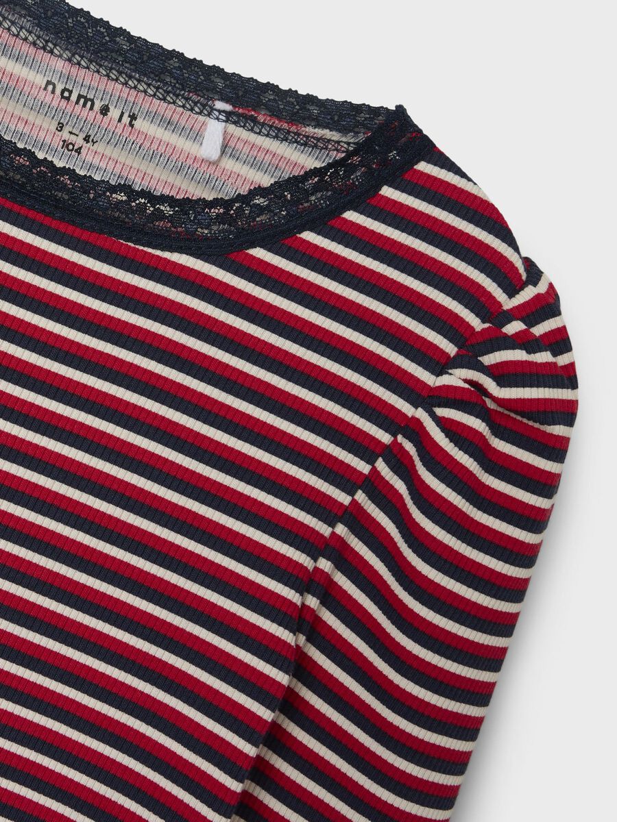 SLIM FIT TOP MET LANGE MOUWEN