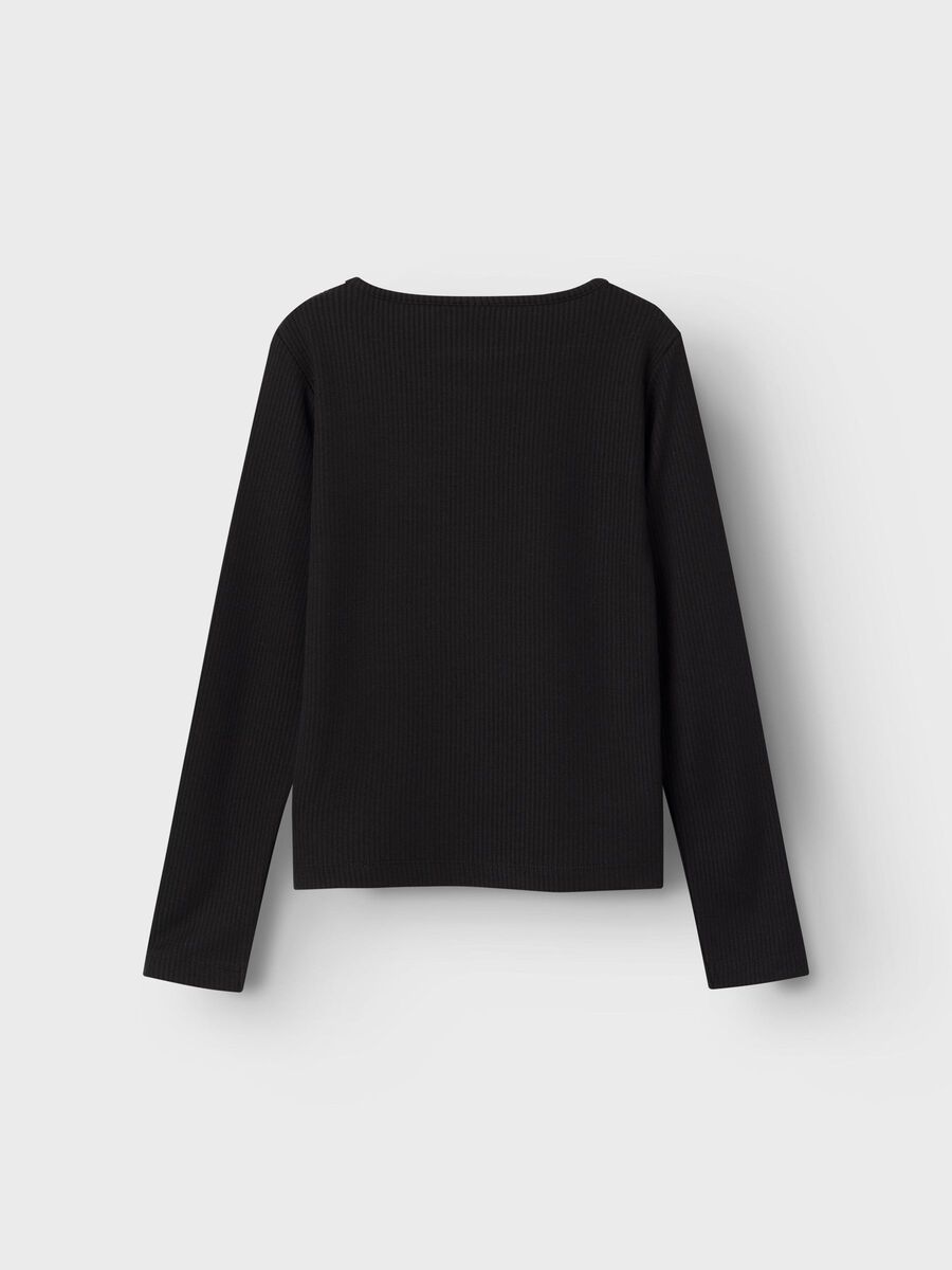 CUT-OUT TOP MET LANGE MOUWEN