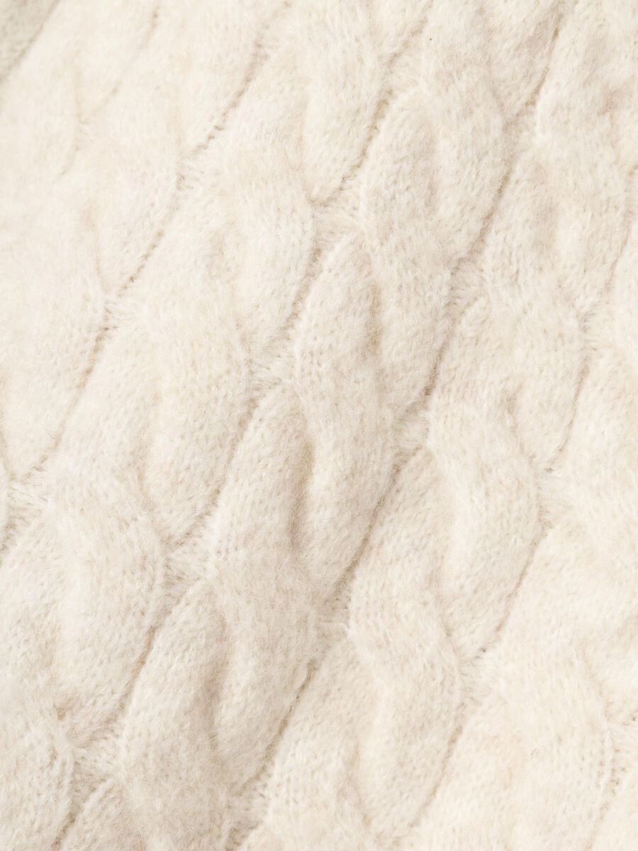 LANGE MOUWEN GEBREIDE TRUI