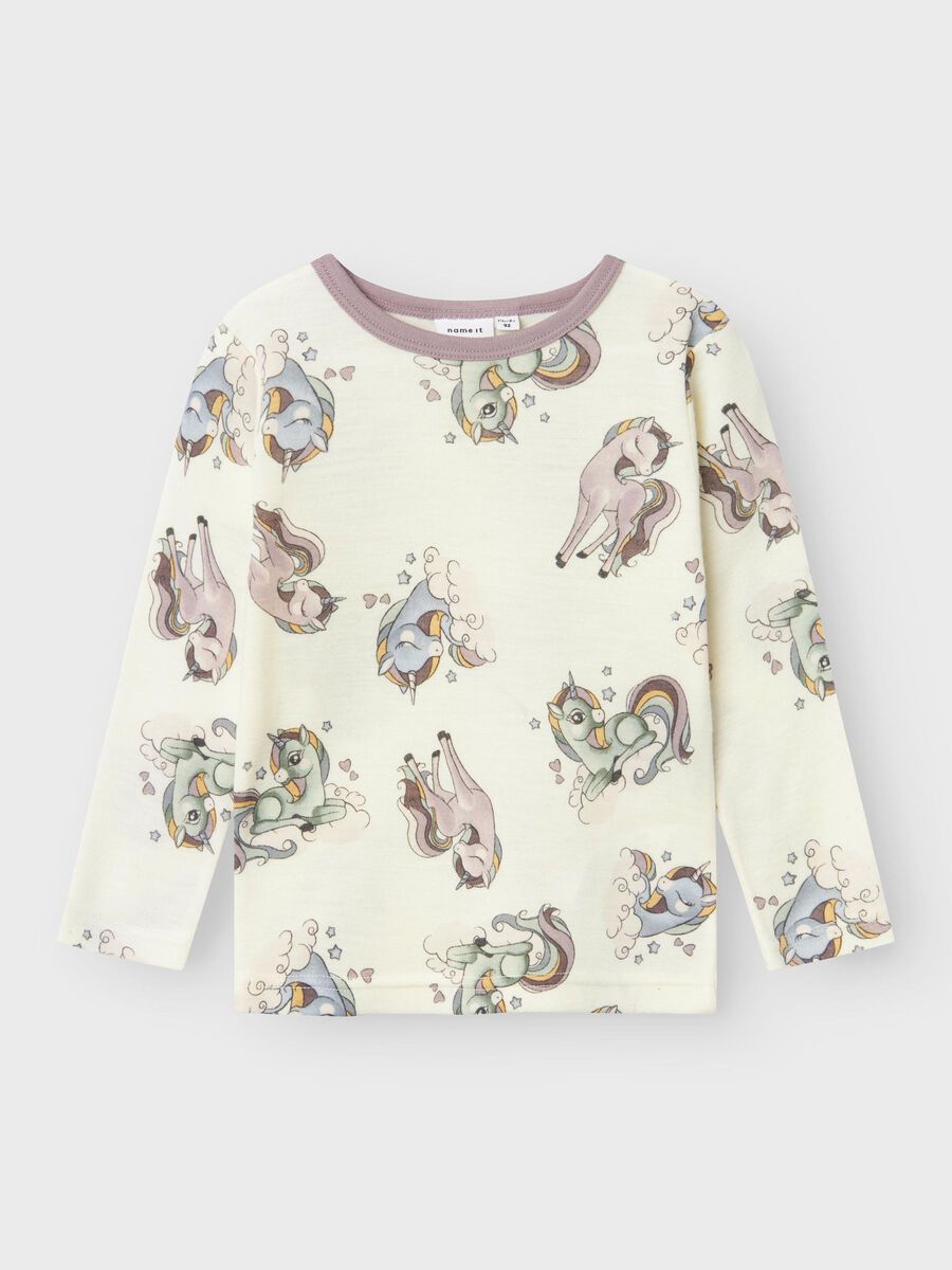 MERINOWOL TOP MET LANGE MOUWEN