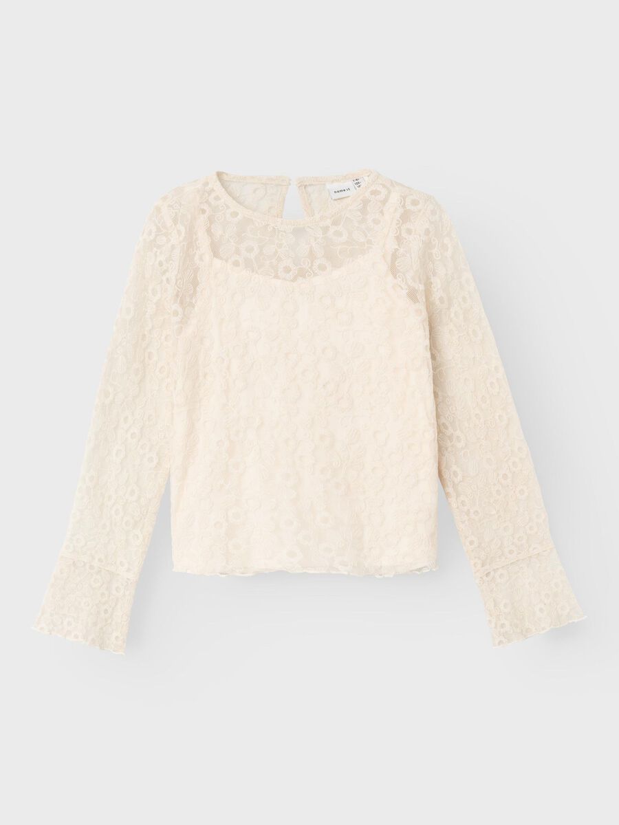 KORTE TOP MET LANGE MOUWEN