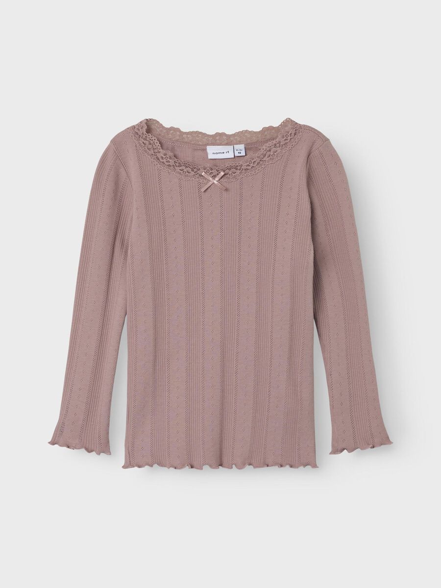 SLIM FIT TOP MET LANGE MOUWEN