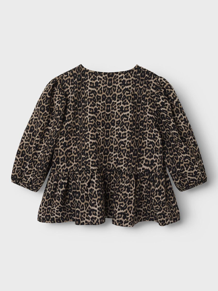 PANTERPRINT TOP MET LANGE MOUWEN