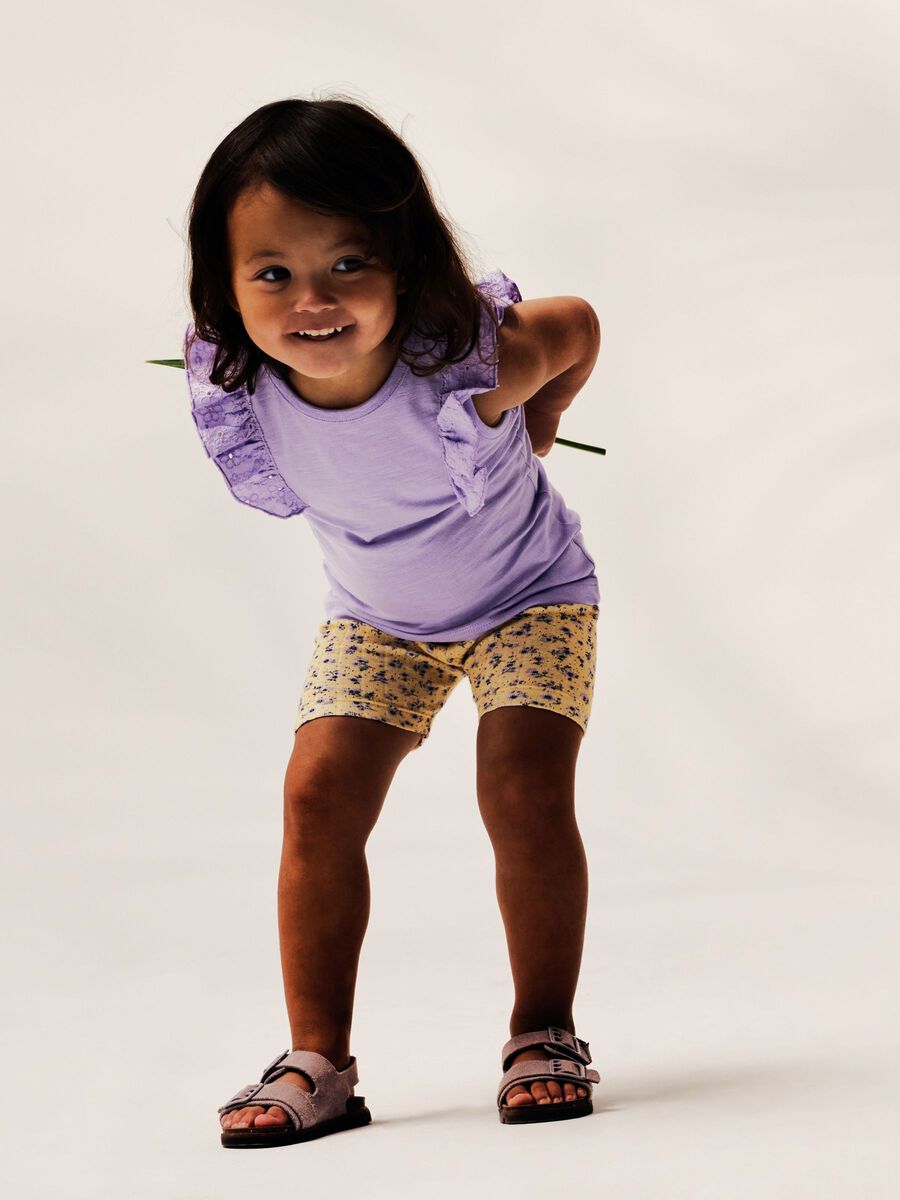 REGULAR FIT TOP MET KAPMOUWEN