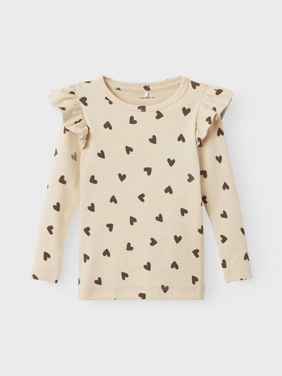 SLIM FIT TOP MET LANGE MOUWEN